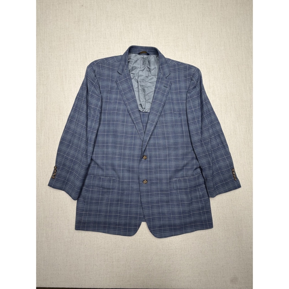 Brooks Brothers Madison Fit 48R Blue Plaid Wool Blazer Reda 1865 BrooksCool Coat